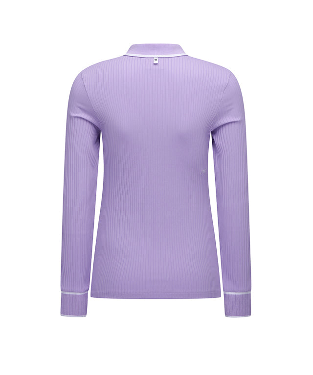 ANEW Golf Women's Collar Point Ribbed Long T-Shirt in various colors, showcasing its elegant collar and ribbed texture.